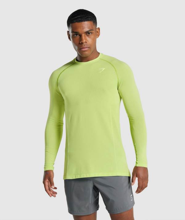Panske Mikiny Gymshark Vital Light Seamless Long Sleeve Žlté | HJ0241635